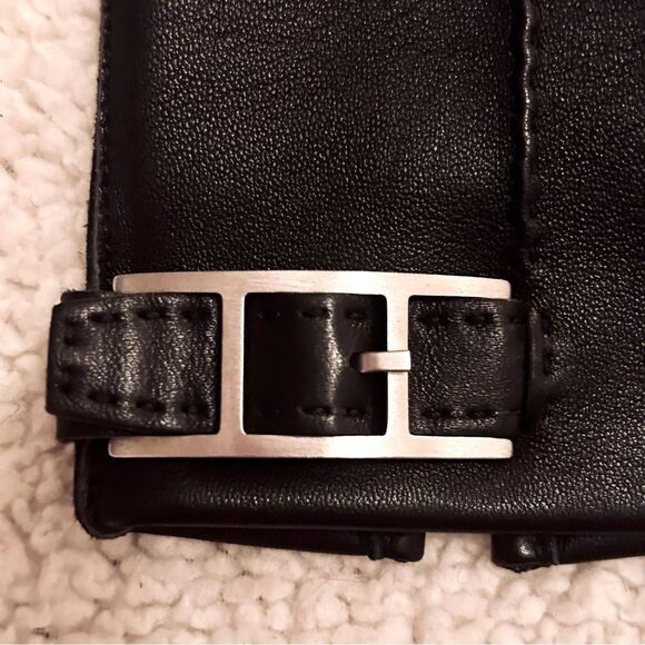 Hermes Black Leather Touch Screen Gloves - Picture 4 of 4